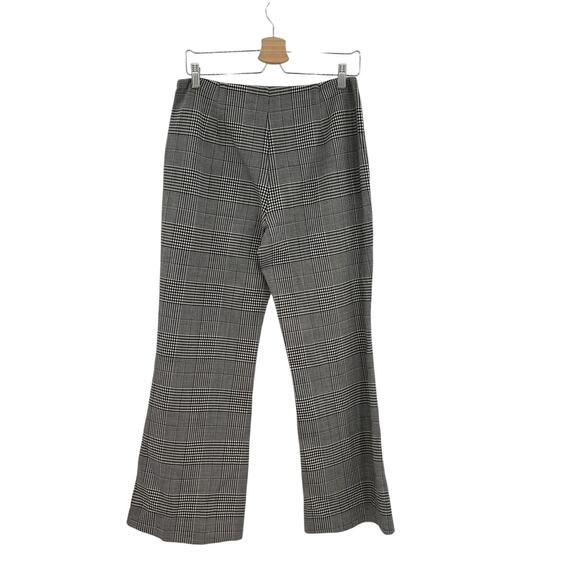 Theory Demitria Df Portland Pants Plaid Houndstooth Wool Black White Size US 8 - Picture 6 of 12